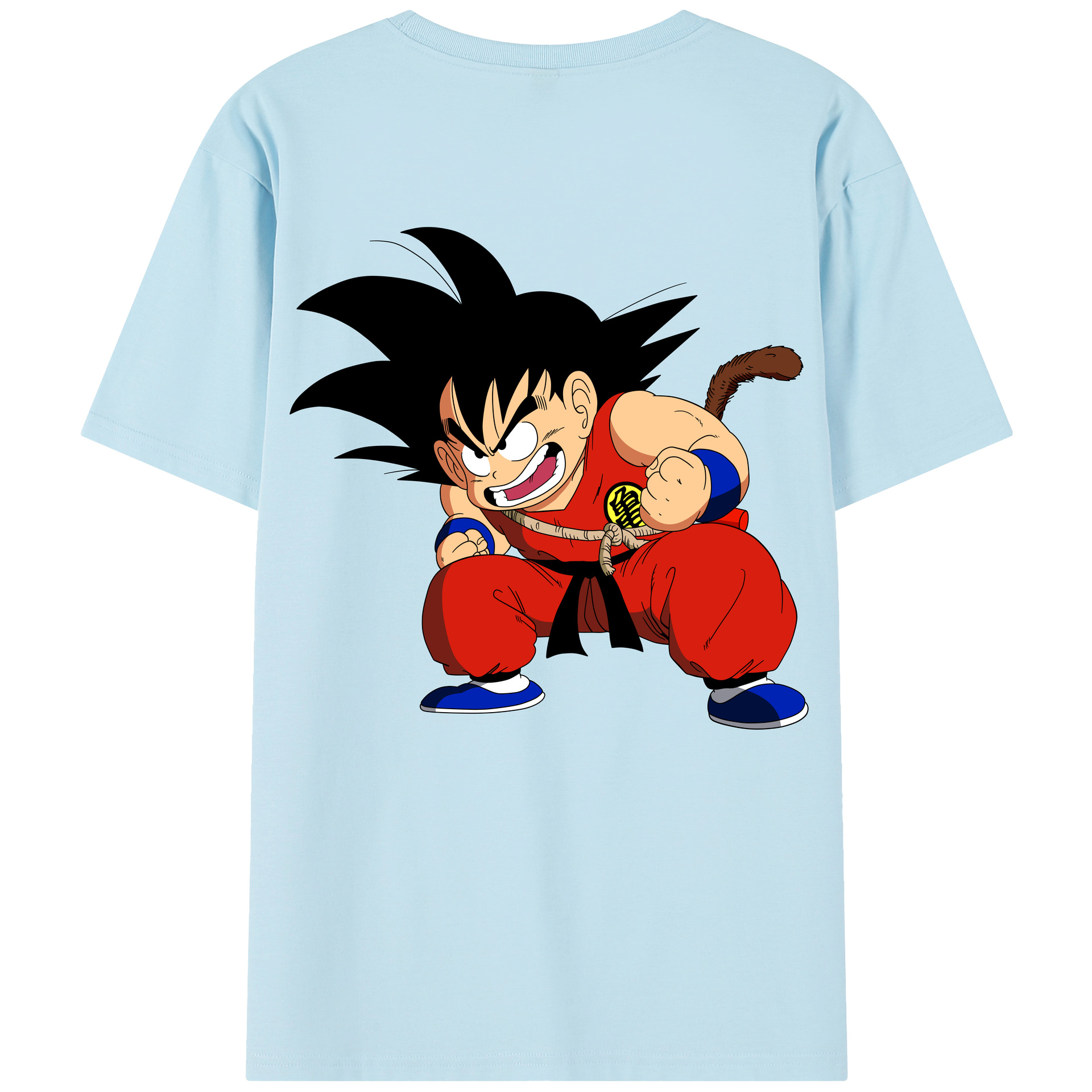 （画像用） ドラゴンボール 孫悟空（そん ごくう）Son Goku カカロット DRAGON BALL Kakarotto 綿100％半袖Tシャツ（背面プリント）